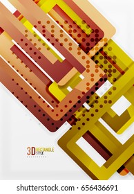 Rectangle tube elements, vector 3d background