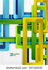 Rectangle tube elements, vector 3d background
