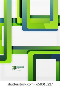 Rectangle tube elements, vector 3d background