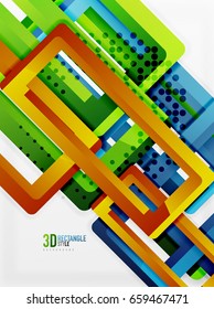 Rectangle tube elements, vector 3d background