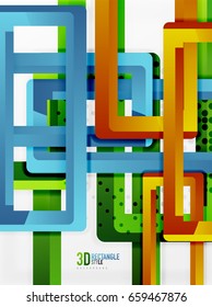 Rectangle tube elements, vector 3d background