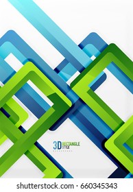 Rectangle tube elements, vector 3d background