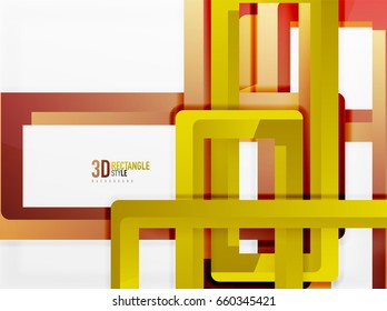 Rectangle tube elements, vector 3d background
