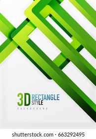Rectangle tube elements, vector 3d background