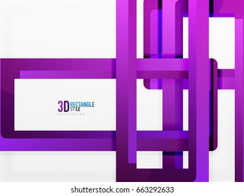 Rectangle tube elements, vector 3d background