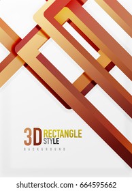 Rectangle tube elements, vector 3d background