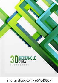 Rectangle tube elements, vector 3d background