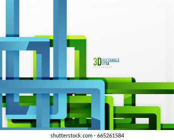 Rectangle tube elements, vector 3d background