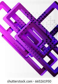 Rectangle tube elements, vector 3d background