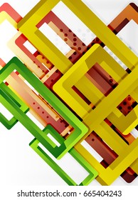 Rectangle tube elements, vector 3d background