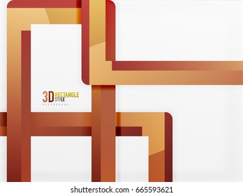 Rectangle tube elements, vector 3d background