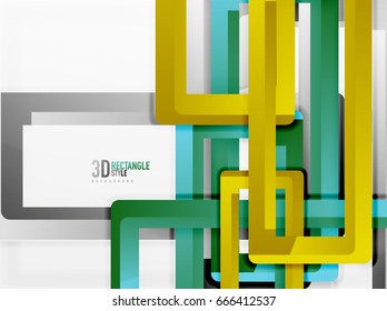 Rectangle tube elements, vector 3d background