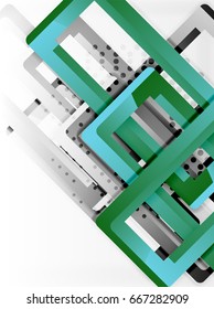Elementos de tubo retangular, plano de fundo 3d vetorial