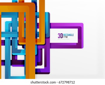 Rectangle tube elements, vector 3d background