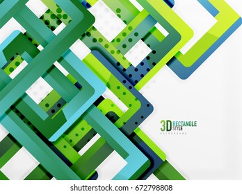 Rectangle tube elements, vector 3d background