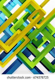 Rectangle tube elements, vector 3d background