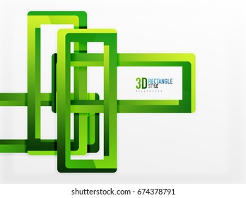 Rectangle tube elements, vector 3d background