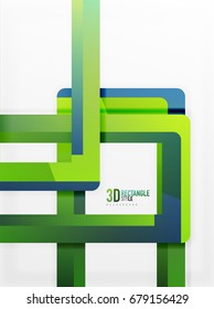 Rectangle tube elements, vector 3d background