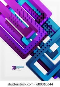 Rectangle tube elements, vector 3d background