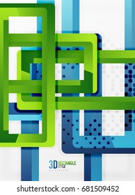 Rectangle tube elements, vector 3d background