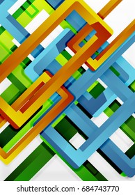 Rectangle tube elements, vector 3d background