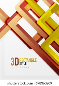 Rectangle tube elements, vector 3d background