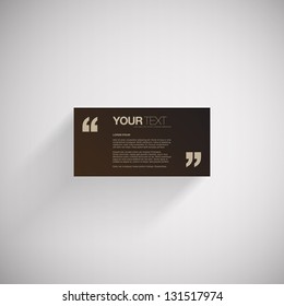 Rectangle vector with shadow and text with quotation marks