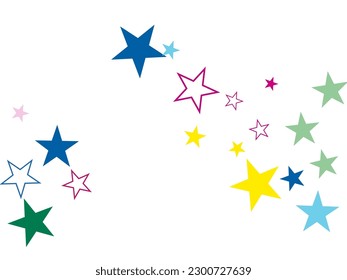 Rectangle vector texture for holidays, postcards, posters, websites, carnivals, birthday and children's parties. Cover mock-up.background of colorful applique stars.