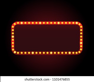 Rectangle Vector Theater Sign Frame Lights Stock Vector (Royalty Free ...