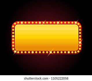 Rectangle Vector Theater Sign Frame Lights Stock Vector (Royalty Free ...