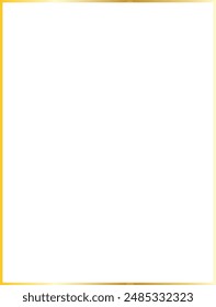 Rectangle vintage gold frame for web presentation, double line horizontal border in oriental style for work project ,png