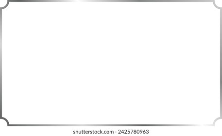 Rectangle vintage Silver frame for web presentation.Vector illustration