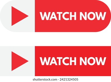 Rectangle watch now buttons isolated on white background. Watch video now buttons . Play video buttons . Vector