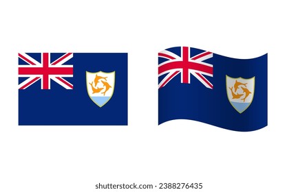 Ilustración de la bandera de anguila de ángulo recto y oleada