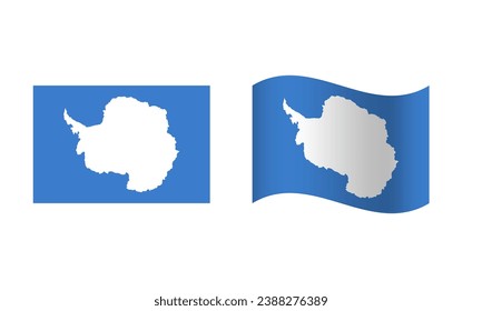 Rectangle and Wave Antarctica Flag Illustration