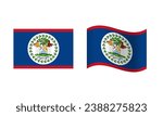 Rectangle and Wave Belize Flag Illustration