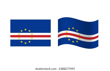 Rectangle and Wave Cape Verde Flag Illustration