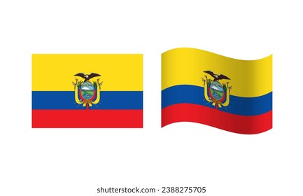 Ilustración de la bandera ecuatoriana de Rectangle y Wave