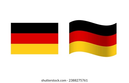 Rectangle and Wave Germany Flag Illustration