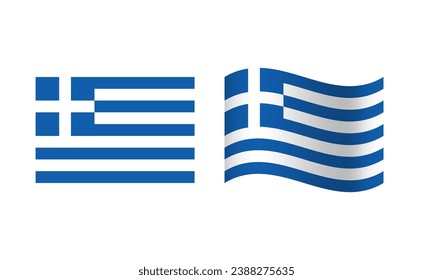 Rectangle and Wave Greece Flag Illustration