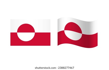 Rectangle and Wave Greenland Flag Illustration