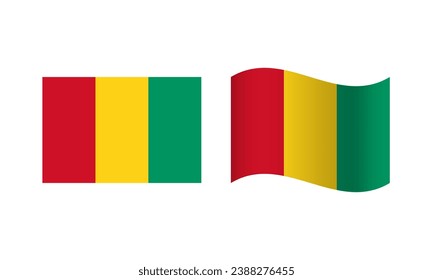 Rectangle and Wave Guinea Flag Illustration