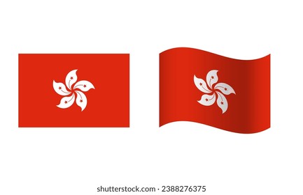 Ilustración de la bandera de Hong Kong Rectangle y Wave