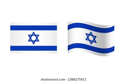 Rectangle and Wave Israel Flag Illustration