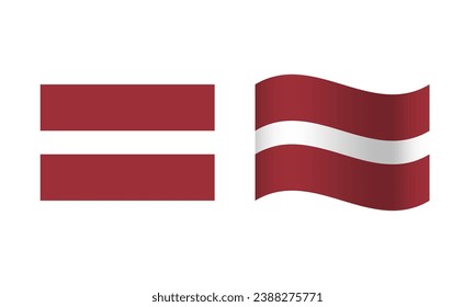 Rectangle and Wave Latvia Flag Illustration