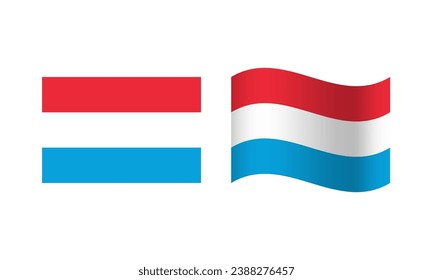 Rectangle and Wave Luxembourg Flag Illustration