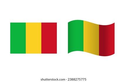 Rectangle and Wave Mali Flag Illustration