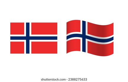 Rectangle and Wave Norway Flag Illustration