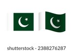 Rectangle and Wave Pakistan Flag Illustration