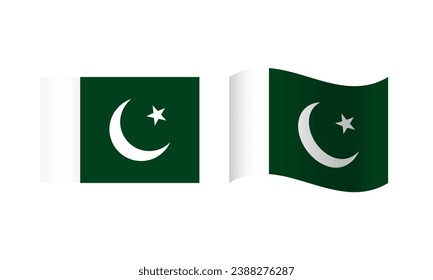 Ilustración de la bandera de Rectangle y Wave Pakistan